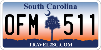 SC license plate OFM511