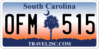 SC license plate OFM515