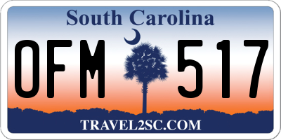 SC license plate OFM517
