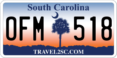 SC license plate OFM518