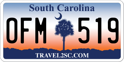 SC license plate OFM519