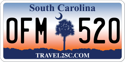 SC license plate OFM520