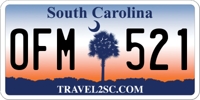 SC license plate OFM521