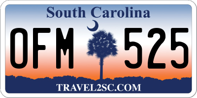 SC license plate OFM525