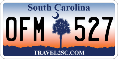 SC license plate OFM527