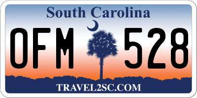SC license plate OFM528