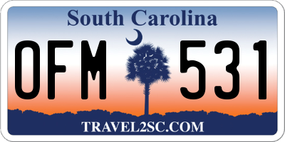 SC license plate OFM531