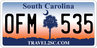 SC license plate OFM535