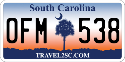 SC license plate OFM538