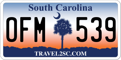 SC license plate OFM539