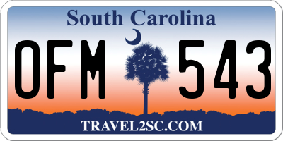 SC license plate OFM543