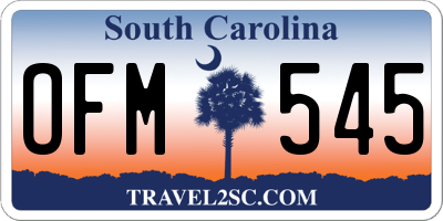 SC license plate OFM545