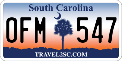SC license plate OFM547