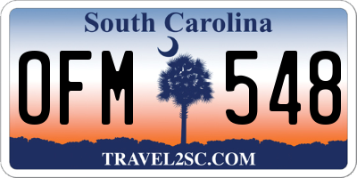 SC license plate OFM548