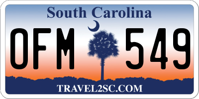 SC license plate OFM549