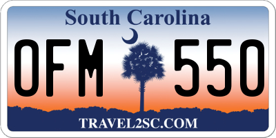 SC license plate OFM550