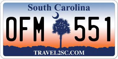 SC license plate OFM551