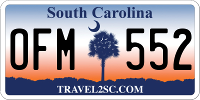 SC license plate OFM552