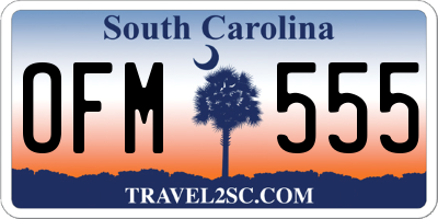 SC license plate OFM555