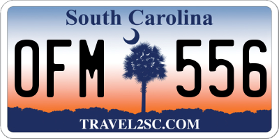 SC license plate OFM556