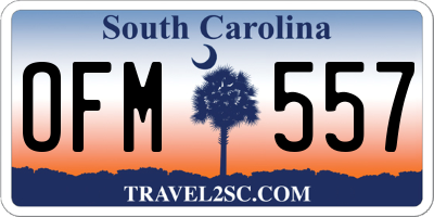 SC license plate OFM557