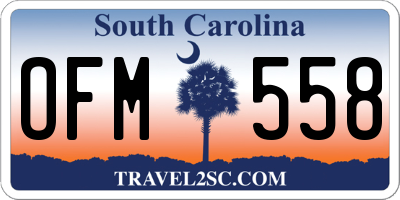 SC license plate OFM558