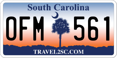 SC license plate OFM561