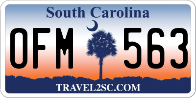 SC license plate OFM563