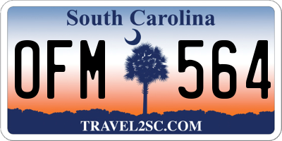 SC license plate OFM564
