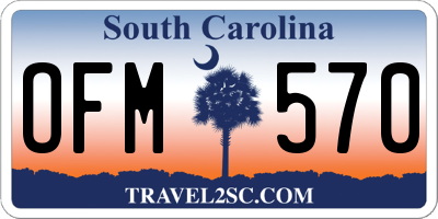SC license plate OFM570