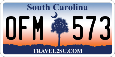 SC license plate OFM573