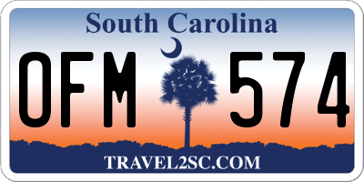 SC license plate OFM574