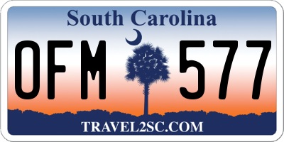 SC license plate OFM577