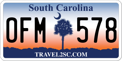 SC license plate OFM578