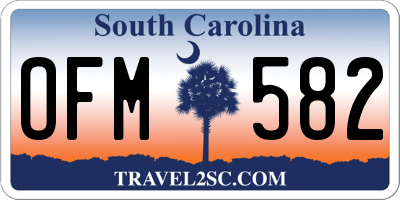 SC license plate OFM582