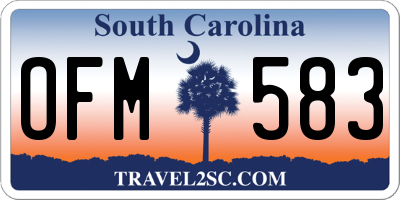 SC license plate OFM583