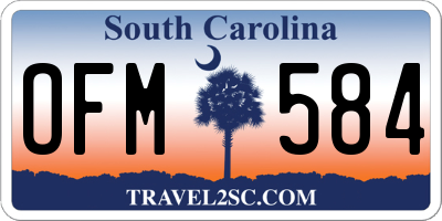 SC license plate OFM584