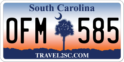 SC license plate OFM585