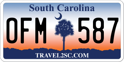 SC license plate OFM587
