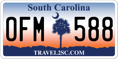 SC license plate OFM588