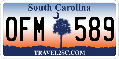 SC license plate OFM589