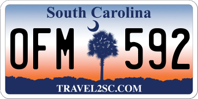 SC license plate OFM592