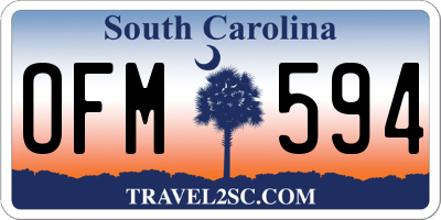 SC license plate OFM594
