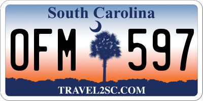 SC license plate OFM597