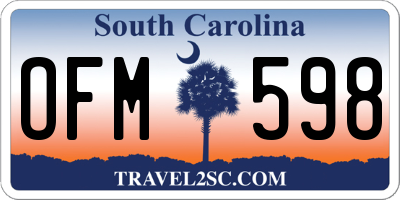 SC license plate OFM598