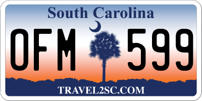 SC license plate OFM599