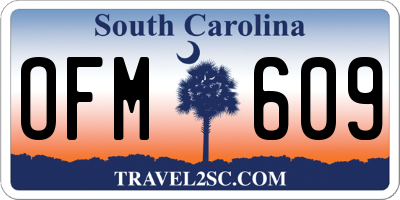 SC license plate OFM609