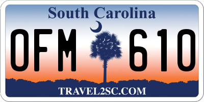 SC license plate OFM610