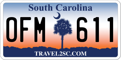 SC license plate OFM611