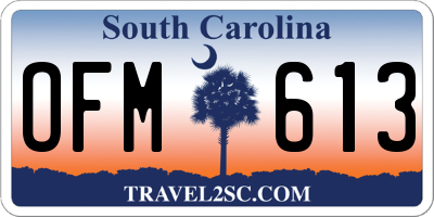 SC license plate OFM613